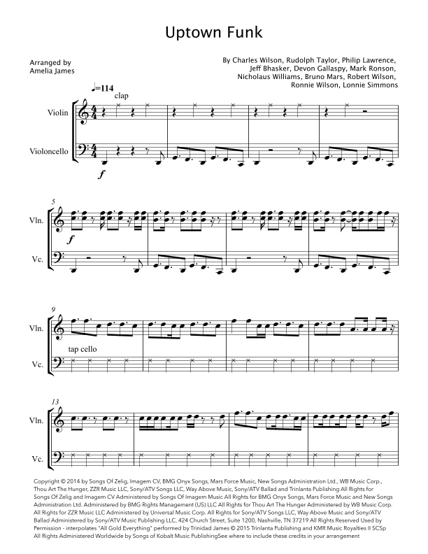 Uptown Funk (arr. Amelia James)