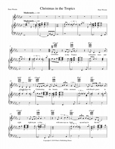 Christmas in the Tropics for Piano Vocal and Chords