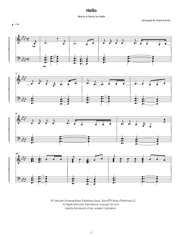 Hello (arr. Mark Garner)