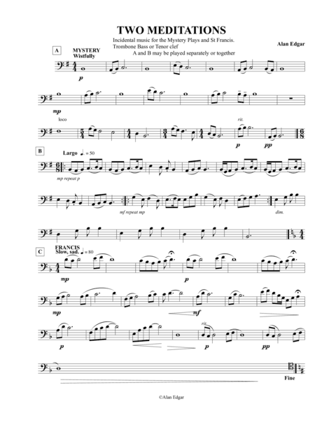 TWO MEDITATIONS for TROMBONE