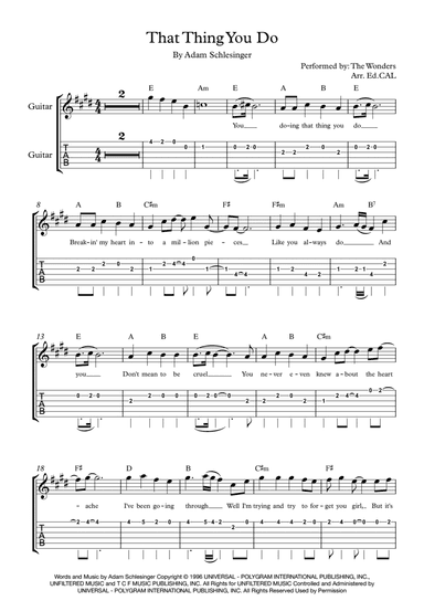 That Thing You Do! (arr. Ed.CAL)