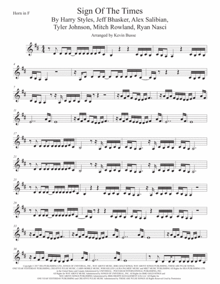 Sign Of The Times (arr. Kevin Busse)
