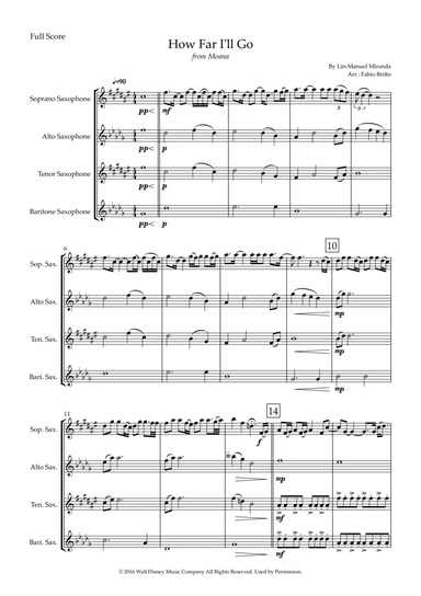 How Far I'll Go (arr. Fabio Britto)