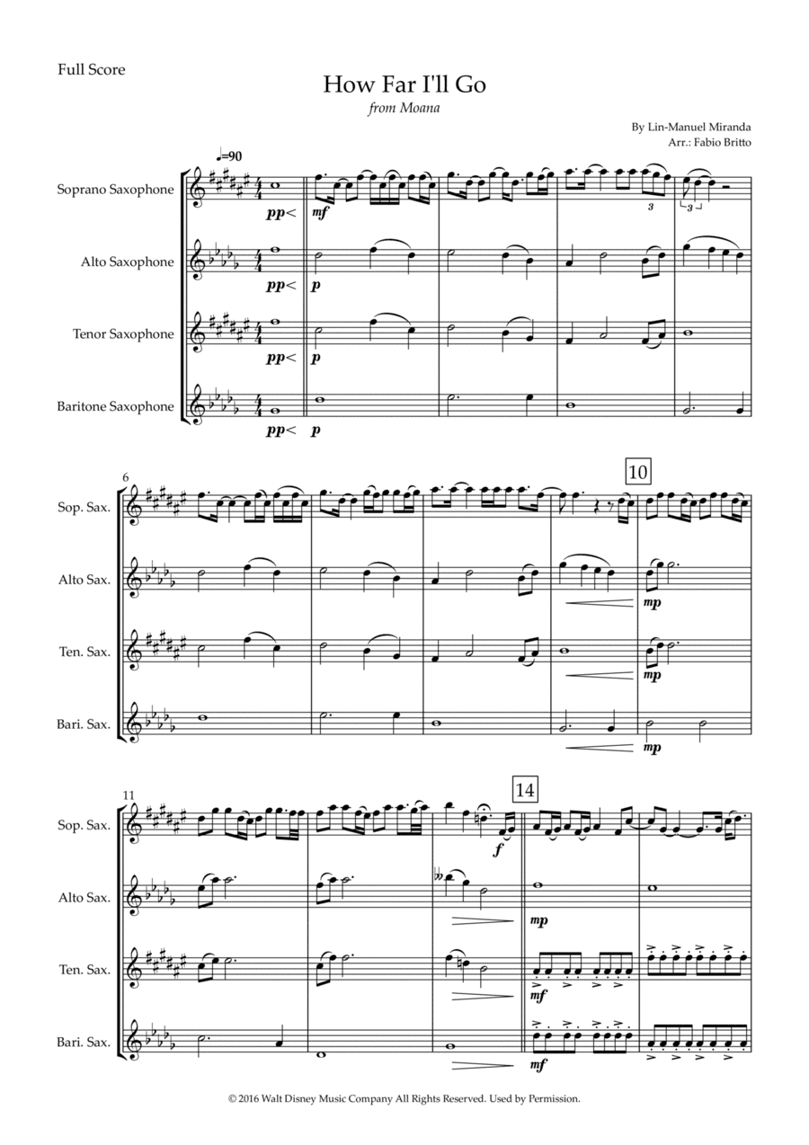 How Far I'll Go (arr. Fabio Britto)