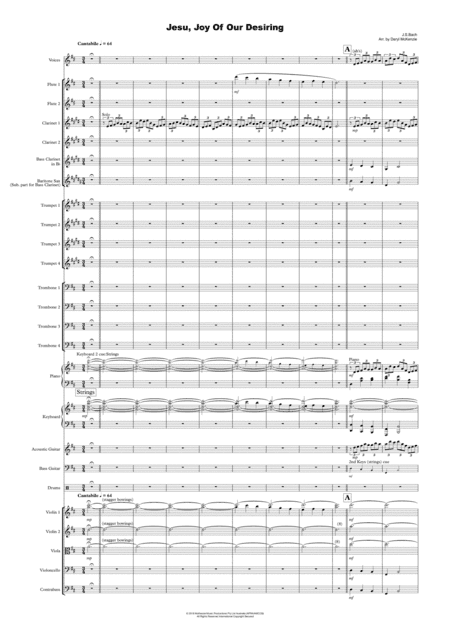 Jesu, Joy Of Our Desiring 2 Soprano Voices and Big Band with optional Strings (arr. Daryl McKenzie)