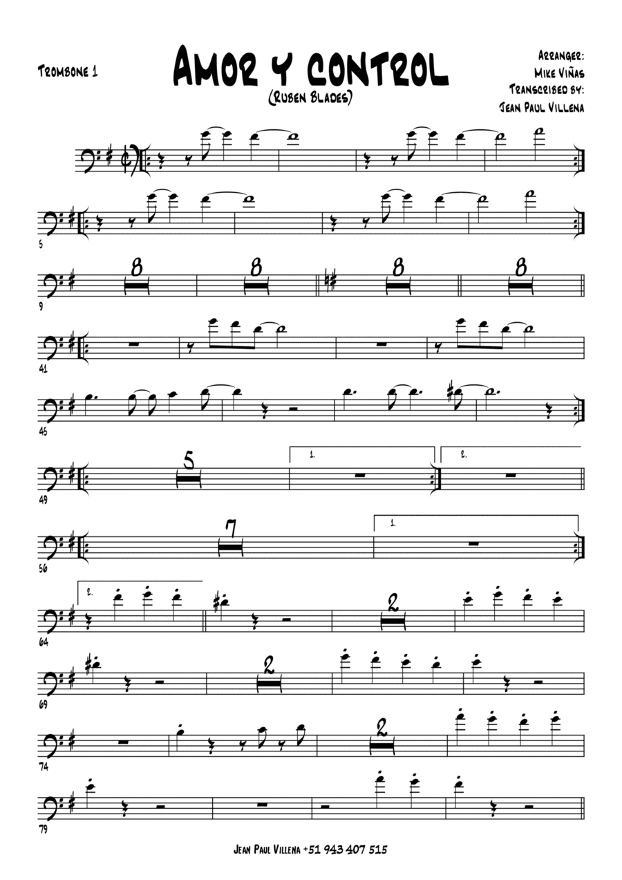 Amor Y Control (arr. Valentina Ruiz)