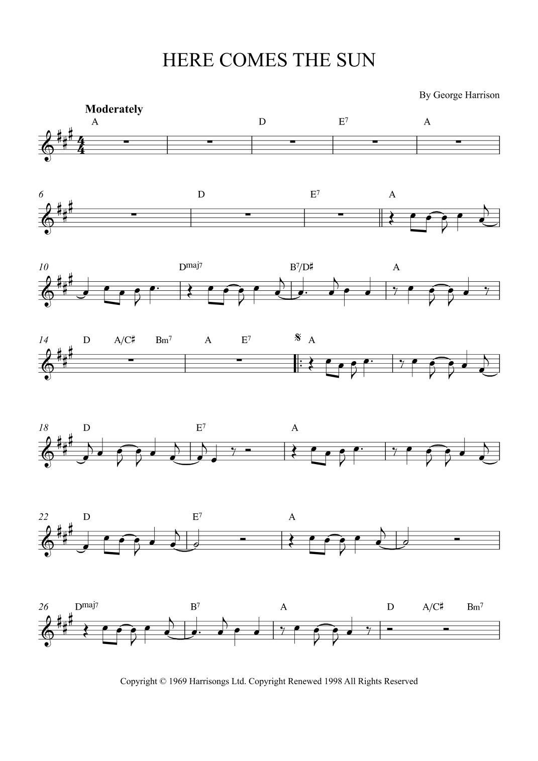 Here Comes The Sun (arr. Alex Nunes Rodrigues)