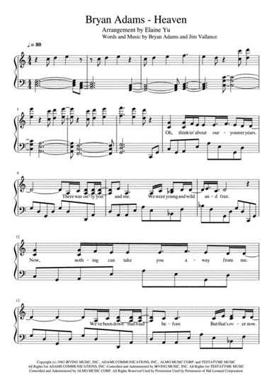 Heaven (arr. Elaine Yu)