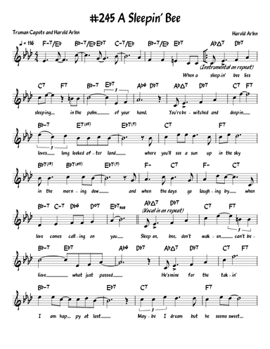 A Sleepin' Bee (arr. John Fries)