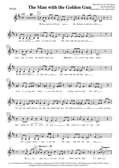 The Man With The Golden Gun (arr. Jan Angermüller)