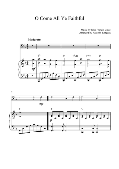 O Come All Ye Faithful (arr. Kaiserin Rebecca)