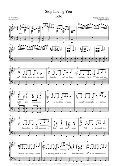 Stop Loving You (arr. Antje Günther)