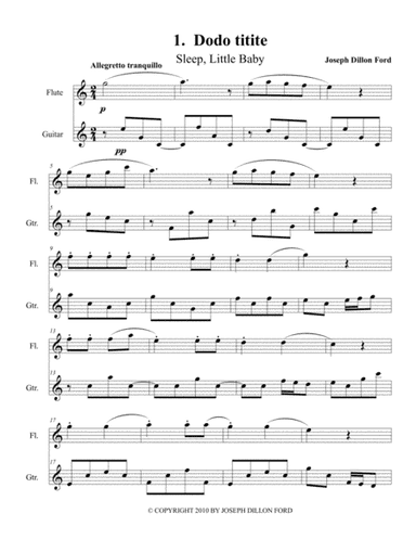 Dodo Titite Serenade for the Haiti 2010 earthquake appeal - flute and guitar (arr. Joseph Dillon Ford)