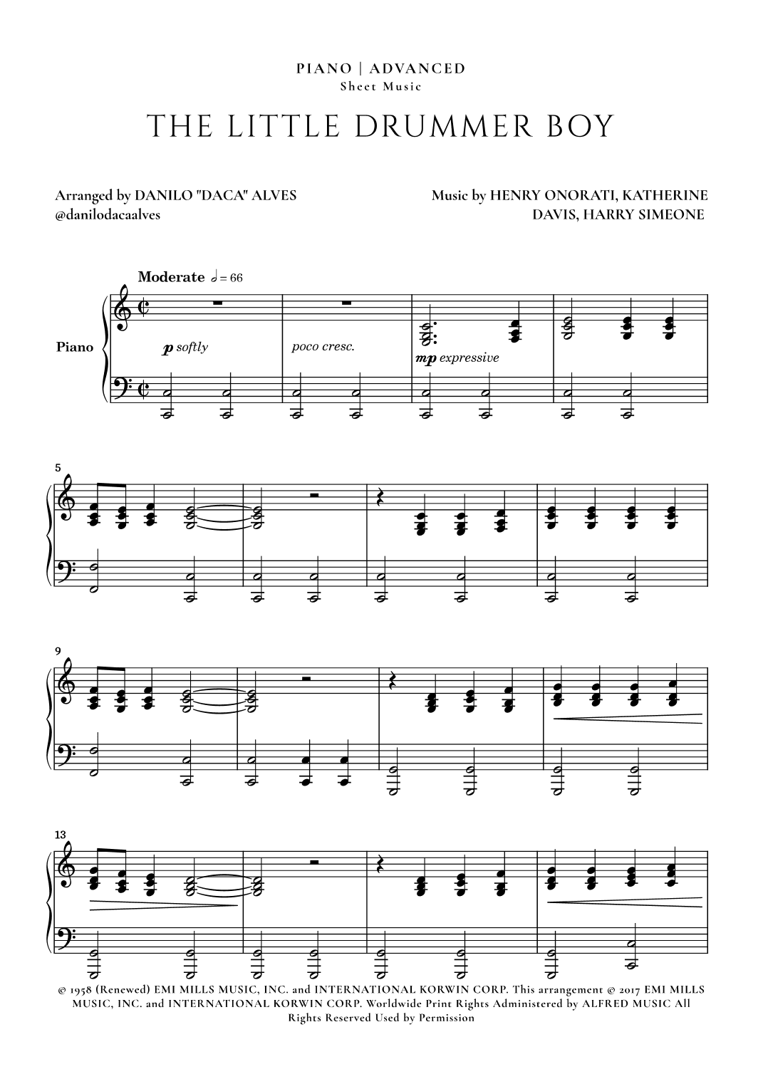 The Little Drummer Boy (arr. Danilo "Daca" Alves)