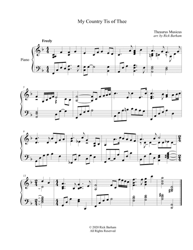 My Country Tis of Thee (arr. Rick Barham)