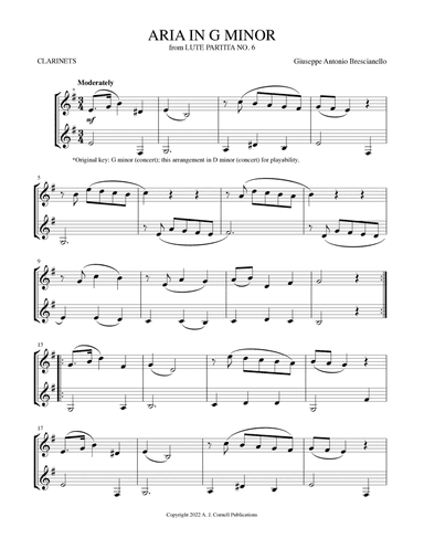Aria in G Minor (from Lute Partita No. 6) (arr. Mark Phillips)