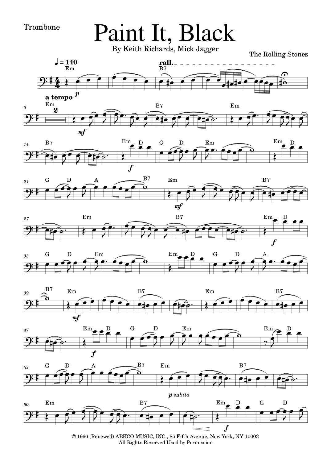 Paint It, Black (arr. Golden Skull Editions)