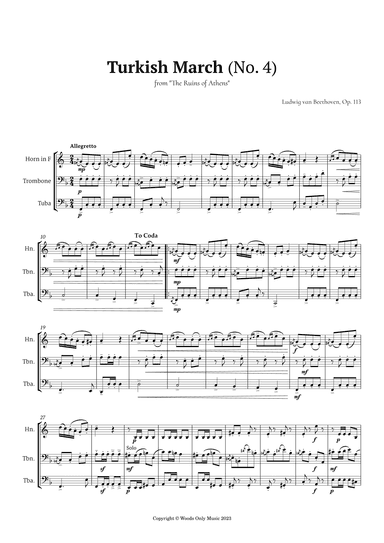 Turkish March by Beethoven for Low Brass Trio (arr. Ander)