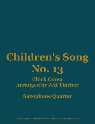 Children's Song No. 13 (arr. Jeff Tincher)