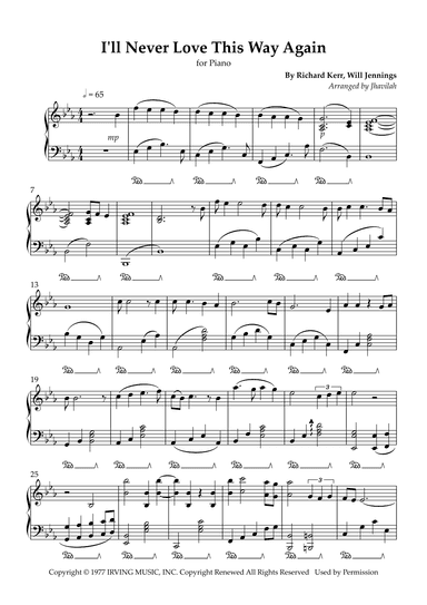 I'll Never Love This Way Again (arr. Jhavilah)
