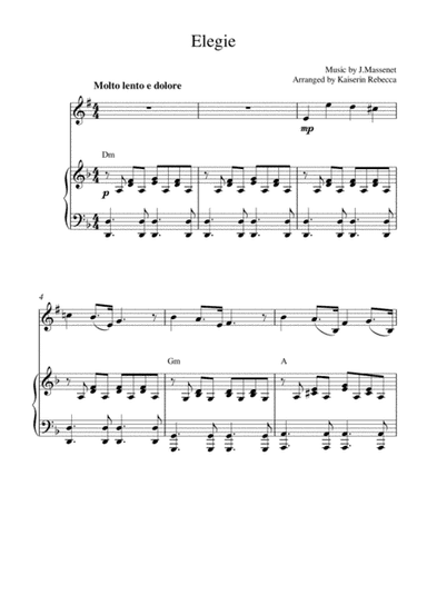 Elegie (soprano saxophone solo and piano accompaniment) (arr. Kaiserin Rebecca)