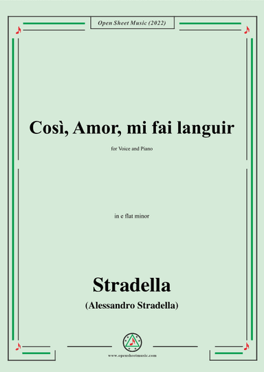 Stradella-Così,Amor,mi fai languir,in e flat minor (arr. OSM Press)