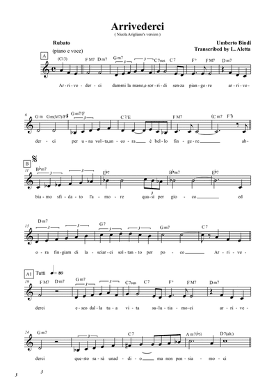 Arrivederci (arr. Luca Aletta)