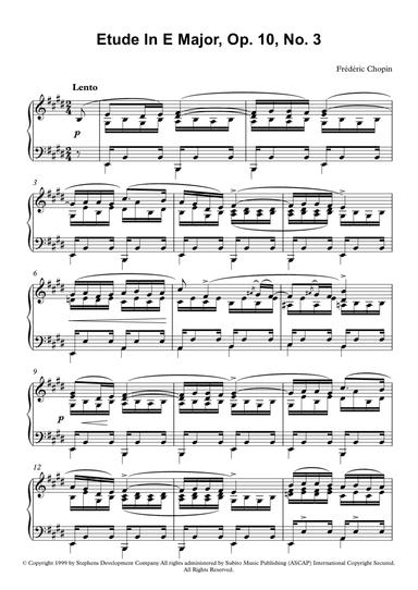 Etude In F Major, Op. 10, No. 3 (originally E Major) (arr. Fernanda Moura)