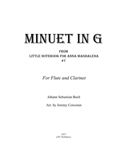 Minuet in G for Flute and Clarinet (arr. Jeremy Corcoran)
