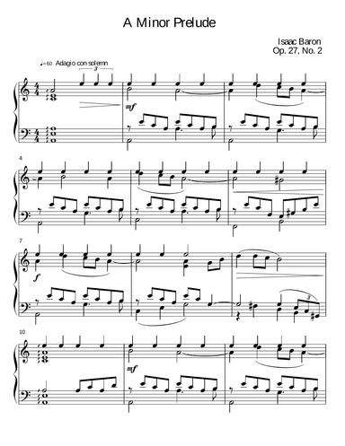 Prelude in A Minor Op. 27, No. 2