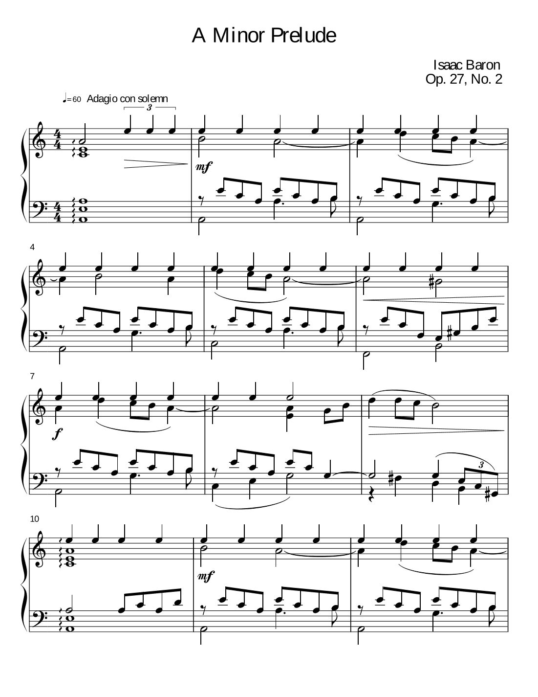 Prelude in A Minor Op. 27, No. 2