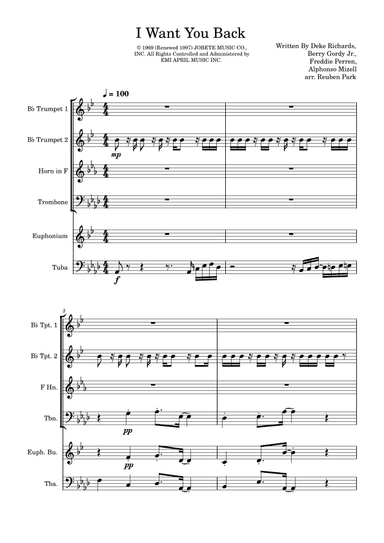 I Want You Back (arr. Reuben Park)