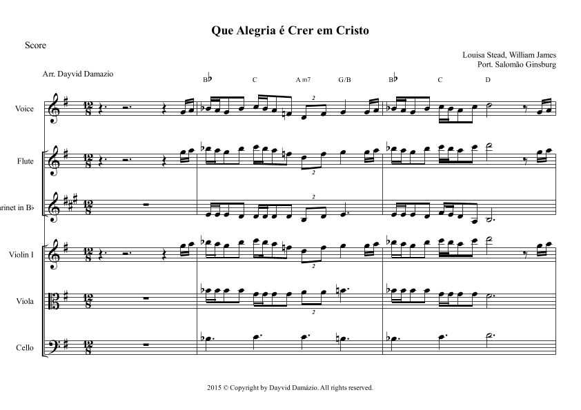 Tis So Sweet To Trust in Jesus - Que Alegria é Crer em Cristo (arr. Dayvid Damázio)