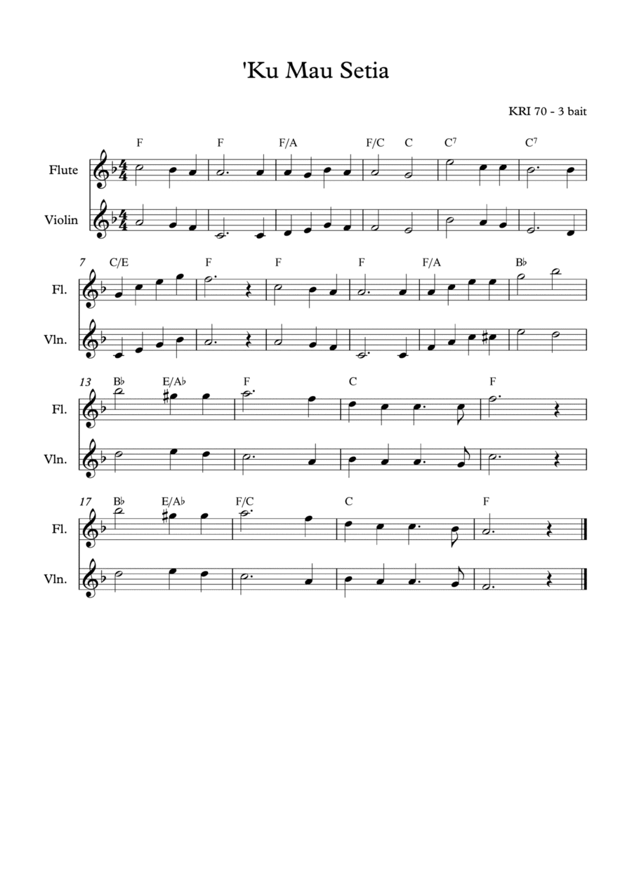 I Would be True / 'Ku Mau Setia (arr. Angie Wiranata)