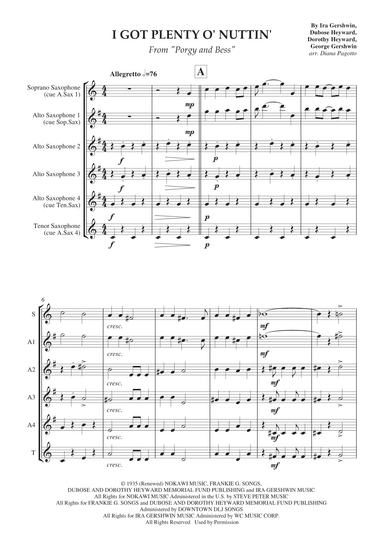 I Got Plenty O' Nuttin' (arr. Diana Pagotto)