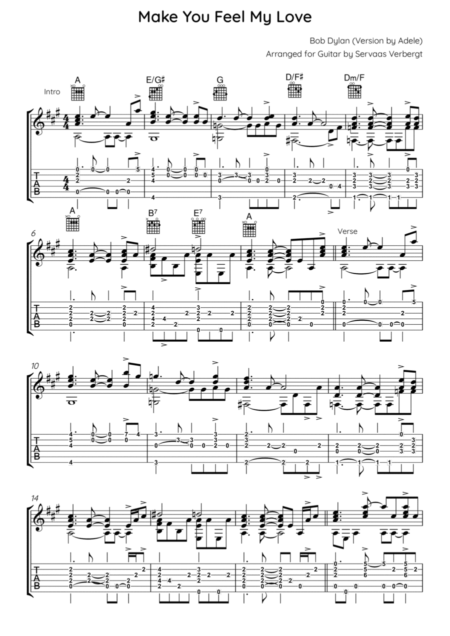 Make You Feel My Love (arr. Servaas Verbergt)