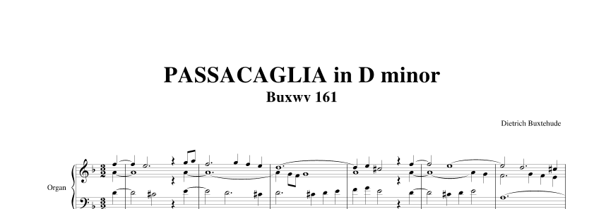 BUXTEHUDE - PASSACAGLIA in D minor - BUXWV161