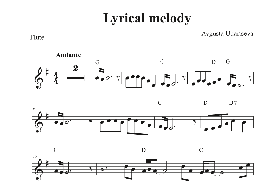 Lyrical Melody - Flute/Piano
