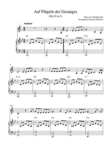Auf Flügeln des Gesanges (Op.34 no.2) (arr. Kaiserin Rebecca)
