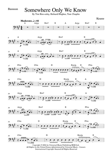 Somewhere Only We Know (arr. Golden Skull Editions)