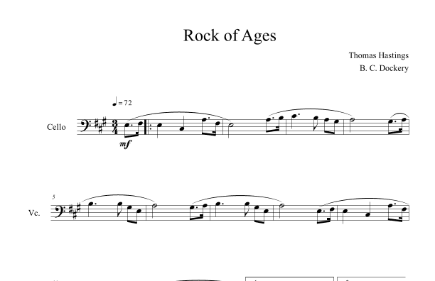 Rock of Ages (Cello Solo) (arr. B. C. Dockery)
