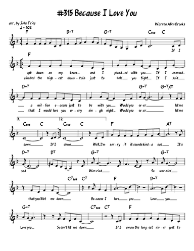 Because I Love You (the Postman Song) (arr. John Fries)