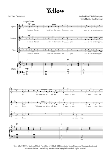 Yellow (arr. Tom Drummond)