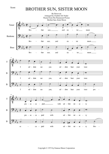 Brother Sun, Sister Moon (arr. Charbel ABI NADER)