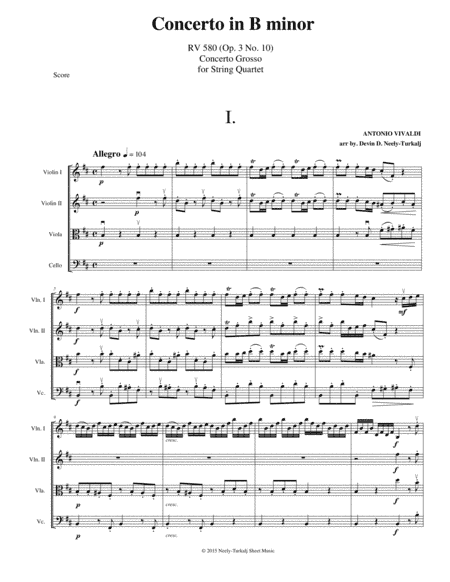Concerto in B minor (Concerto Grosso) (arr. Devin Neely-Turkalj)