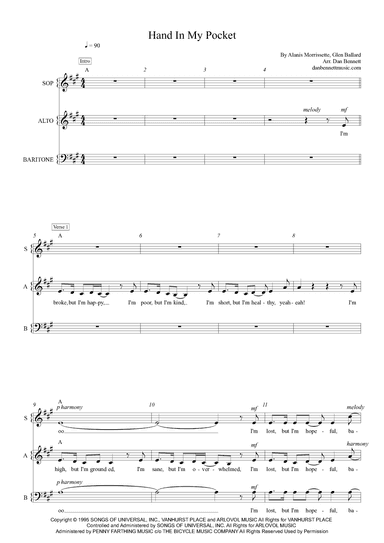 Hand In My Pocket (arr. Dan Bennett)