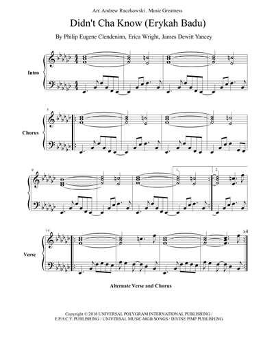 Didn't Cha Know (arr. Music Greatness)