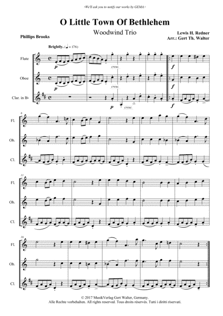 O Little Town Of Bethlehem (arr. Gert Th. Walter)