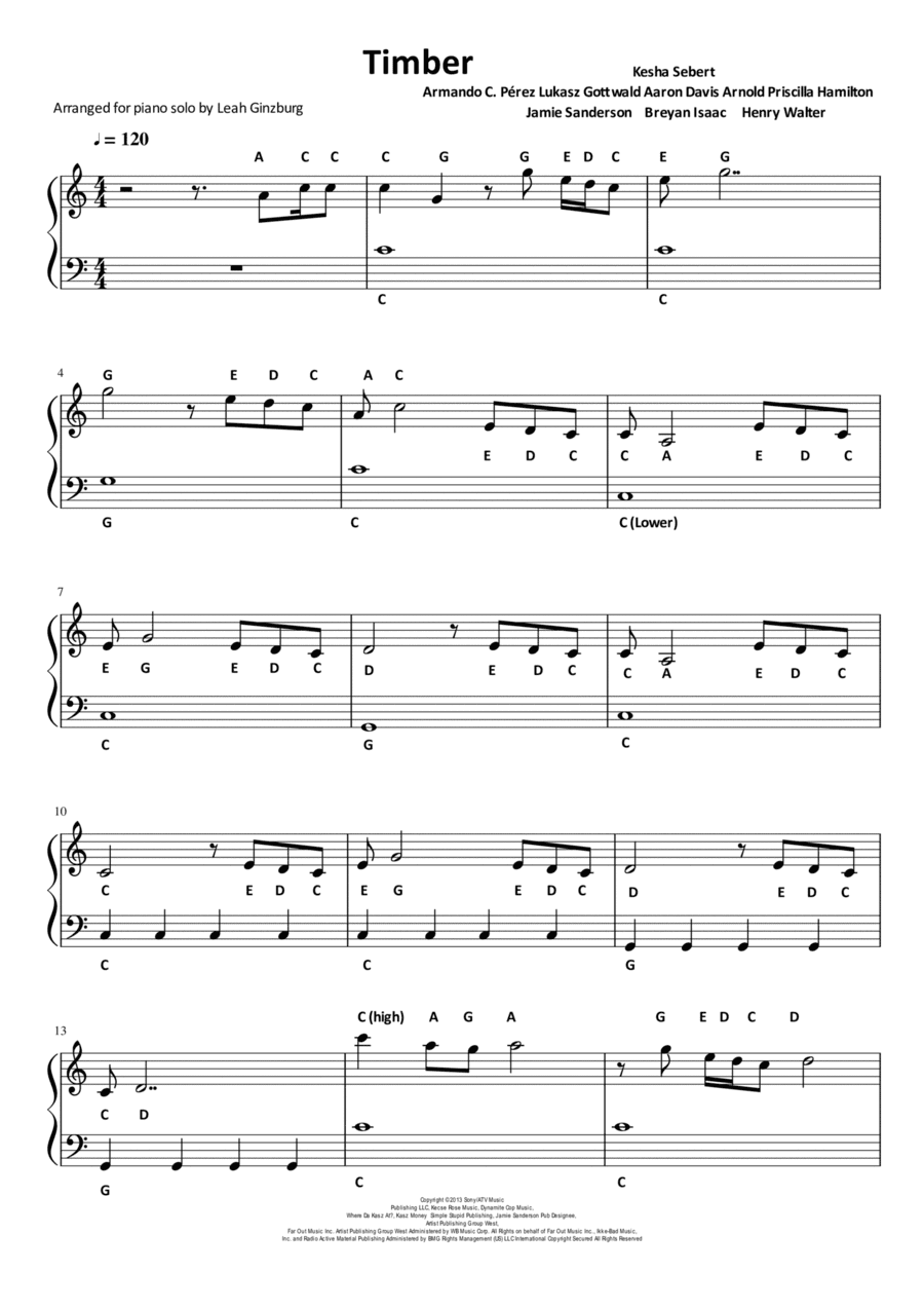 Timber (arr. Leah Ginzburg)