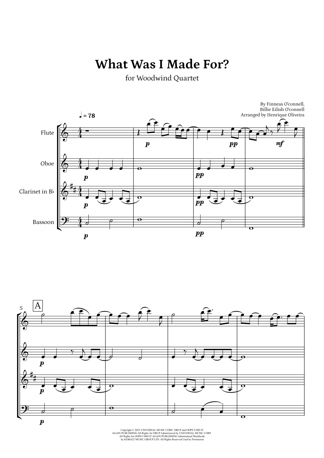 What Was I Made For? (arr. Henrique Oliveira)